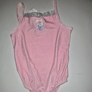 Disney world pink velour ballet bodysuit Cinderella size 8-10 NWT New